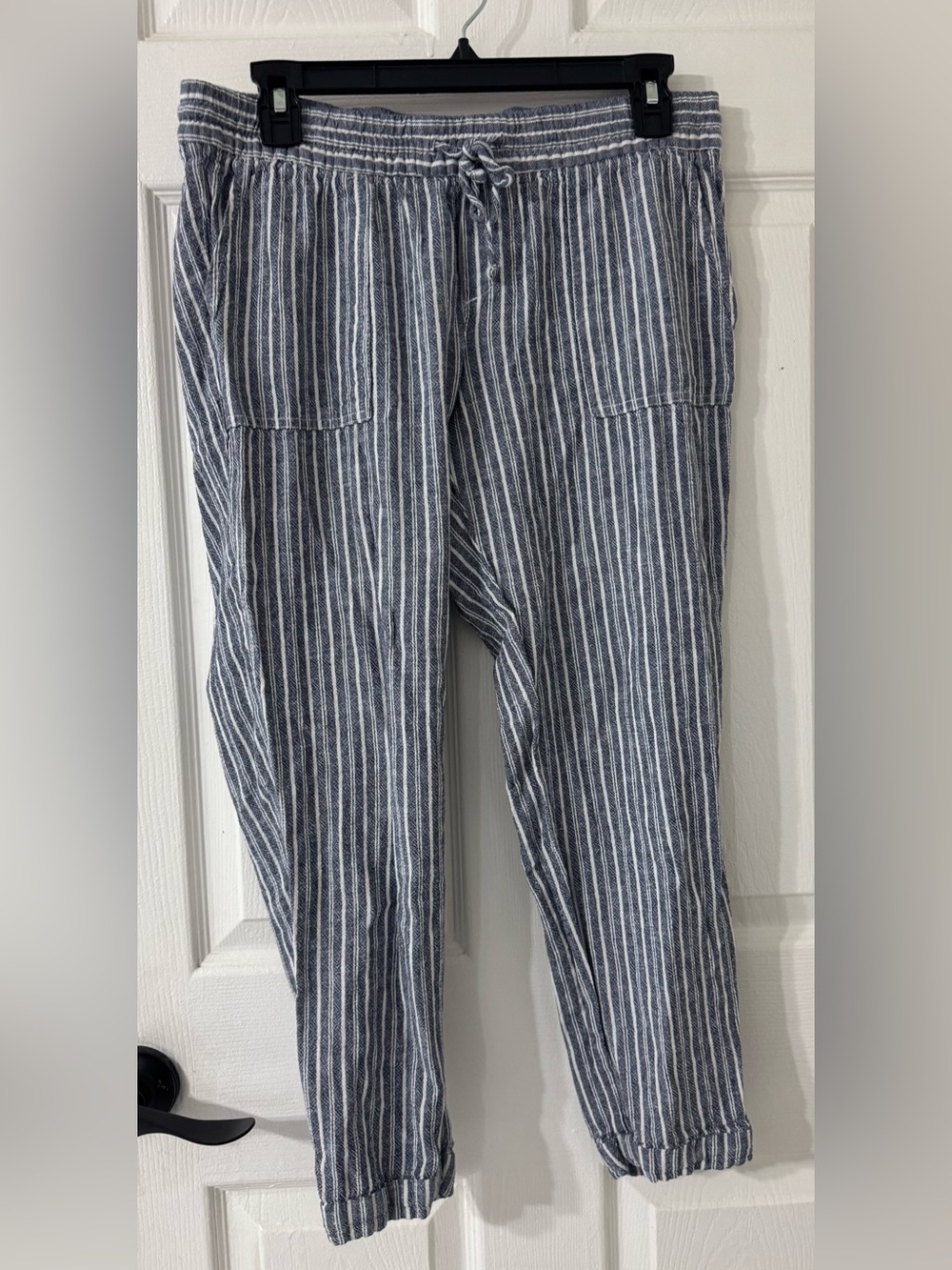 Old Navy Navy and White Striped Drawstring Pants